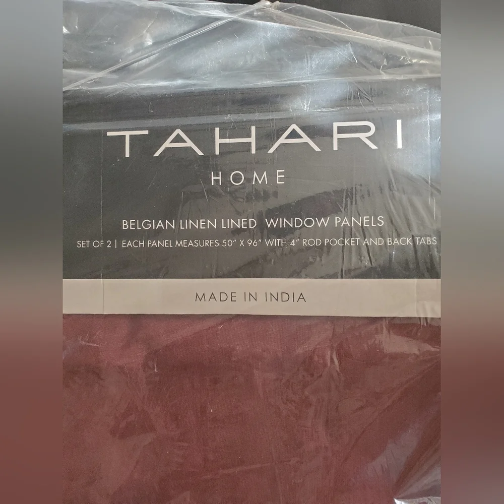 Tahari home dark red Belgian linen lined wide‎ 50